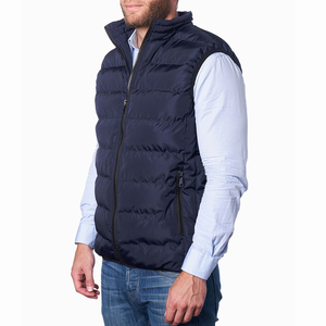 Slim Fit décontracté hommes Puffer gilet veste respirant bleu couleur col montant poche latérale corps plus chaud sans manches OEM entretenu - Product Image 3