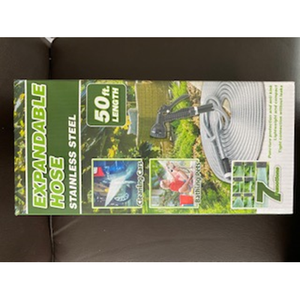 Tuyau d'arrosage extensible haute performance de 50 pieds, portée de 150 pieds, avec enrouleur de tuyau de jardin, buse en aluminium et plastique, connecteur en latex - Product Image 1