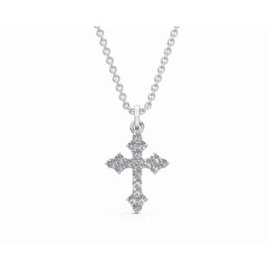 Elegant Valora <b>Cross</b> Lab Grown Diamond Pendant Round Cut 0.250 Ct 9 KT 14 KT 18 KT <b>Gold</b> Fine Jewelry Wholesale OEM Supplier - Product Image 5