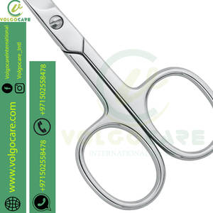 Ciseaux à poils de nez incurvés et arrondis de qualité supérieure pour hommes, ensemble de 2 ciseaux de manucure à cuticules pour ongles Kit de cisailles pour barbe moustache - Product Image 4