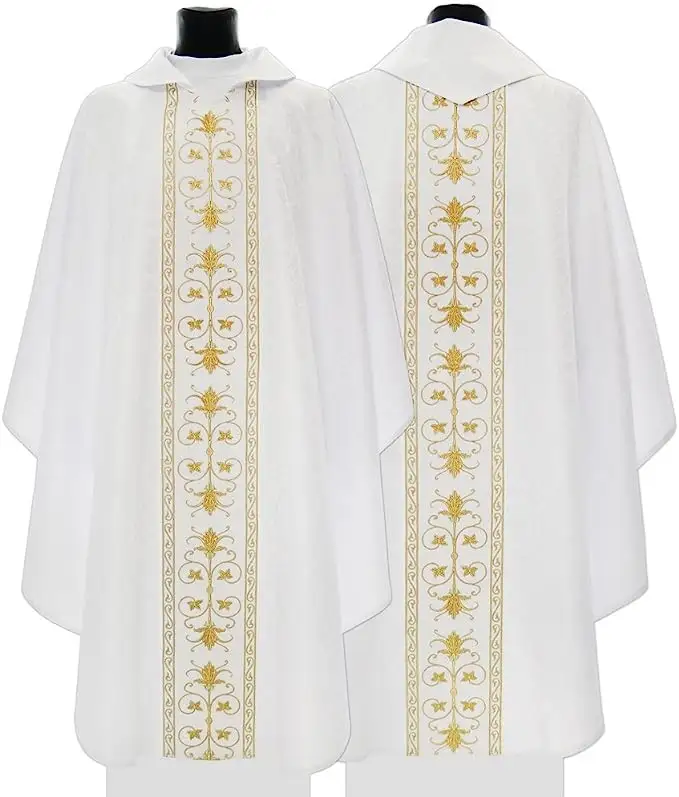 Túnicas de coro de clero de obispo de púlpito de iglesia de alta calidad con uniforme de iglesia de cruz latina vestido de coro personalizado