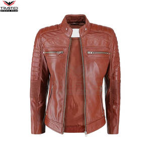 Chaqueta de cuero para mujer de alta calidad al por mayor, diseño personalizado, ropa de calle de manga larga, lona acabada, impermeable, a prueba de viento - Product Image 3