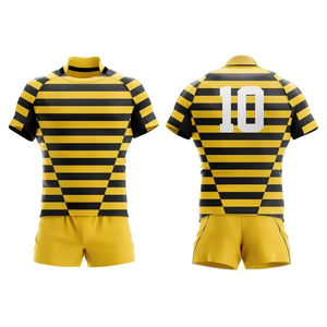 Uniforme de maillot de rugby à manches courtes imprimé en gros sur mesure - Product Image 2
