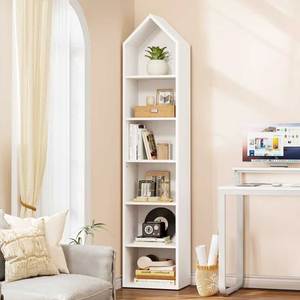 Étagère à livres sur pied à 6 niveaux KS68250 30x30x180cm en bois d'hévéa pour salon - Product Image 3