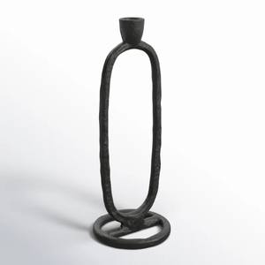 Portavelas cónico ovalado de Metal, candelabro de mesa de aluminio negro o Jade, candelabro de anillo ovalado de Metal negro moderno - Product Image 4