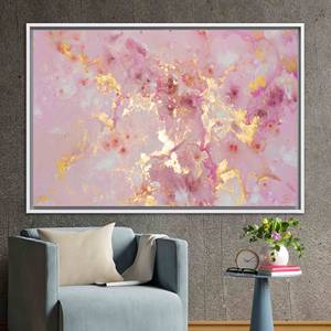 ผ้าใบพิมพ์ลายศิลปะหินอ่อนสีทองสมัยใหม่ - ของตกแต่งผนังแบบนามธรรมที่หรูหรา,1P:กรอบสีขาว - Product Image 1