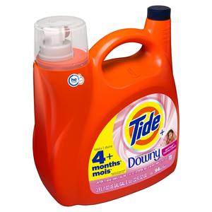 Tide Plus une touche de détergent à lessive liquide Downy, parfum frais d'avril, 132 floz, 94 charges - Product Image 5