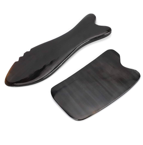 แผ่นแผ่นเขากวางรูปควายสำหรับนวดกล้ามเนื้อเครื่องมือกัวซาแผ่นขัดเขาควายสีดำสวยงาม - Product Image 6