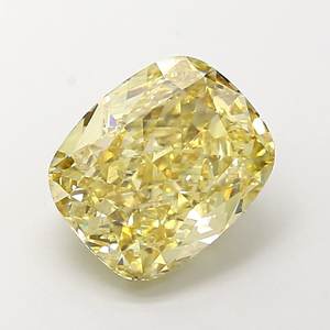 Coussin de diamant de laboratoire jaune intense fantaisie VS2 de 3,17 ct - Product Image 1