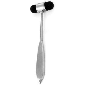 Martillo de percusión Dejerine, instrumentos de diagnóstico, herramienta de prueba de reflejos médicos plateados de acero inoxidable, cabezal de goma de 2 lados - Product Image 6