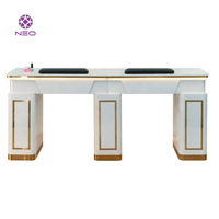 Table à ongles moderne en MDF, prix d'usine NEO, vente en gros, ensemble de mobilier de salon, plateau en marbre pour salon de manucure