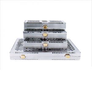 Bandeja de servicio de Instrumentos dentales de acero alemán personalizada, bandeja de casete de esterilización quirúrgica para una esterilización eficiente - Product Image 5