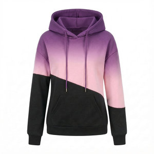 Prix de gros, sweats à capuche élégants pour femmes, couleur tendance, pull à blocs de couleur, design personnalisé, impression de couleur et de taille, sweats à capuche décontractés et amples - Product Image 4