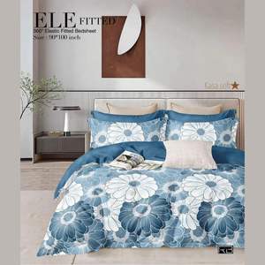 Sábana Ajustable King Size Hecha a Medida, Estampado Floral, Sarga de Algodón Lavado, 90x100 Pulgadas, Ecológica, 300 Hilos, para Toda Temporada - Product Image 5