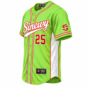 Camiseta Deportiva de Béisbol Sinewy, Verde, Roja y Blanca, con Estampado Sublimado, Talla 25, Unisex para Adultos, Manga Corta, Absorbe la Humedad, Corte Regular - Product Image 4