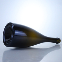Bouteille de champagne en verre de couleur olive, forme ronde, fond fin, col arqué, bouchon couronne, 650 ml, 500 ml, 750 ml, vente directe d'usine, personnalisable