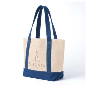 Bolso de Mezclilla Icónico Personalizado, Resistente al Agua, con Bordado de Letras, Cadenas Decorativas, Cierre de Cremallera, Forro Portátil de Algodón/Poliéster - Product Image 2