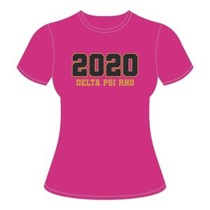 100 algodón rosa Delta Psi Rho Sorority camiseta año de fundación 2020 ropa de vida griega ropa informal de tela suave para miembros - Product Image 2