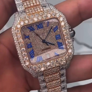 Montre personnalisée tendance pour homme, montre sertie de moissanite, bijoux hip-hop incrustés de diamants - Product Image 1