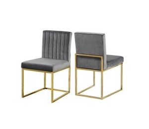 เก้าอี้ในบ้านดีไซน์แบบโบราณมีขาสีทองทำจากโลหะกำมะหยี่สีชมพูใช้ในบ้านโรงแรมเก้าอี้สำหรับออกงานในบ้าน - Product Image 3