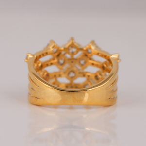 Personalizable 18K oro amarillo laboratorio cultivado diamante corte media eternidad boda banda estilo de moda joyería de compromiso anillos de moda - Product Image 5