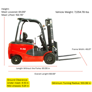 Carrello elevatore elettrico A-20-capacità di 4400 libbre, altezza di sollevamento 118, compatto e potente per le operazioni di magazzino - Product Image 3