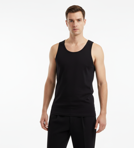 Gilet en coton noir classique Prime pour hommes Sans manches Doux Respirant Extensible Confort Vêtement Idéal pour un usage quotidien - Product Image 2