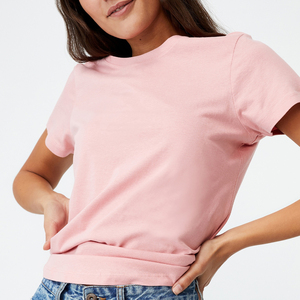 เสื้อยืดแขนสั้นผ้าฝ้าย100% สำหรับผู้หญิง,เสื้อยืดทรงหลวมไม่มีลายกำหนดได้เองปี100% - Product Image 3