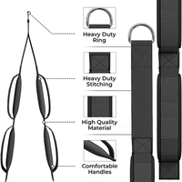 Tali Kabel Ergonomis SPORTS untuk Triceps, Dapat Disesuaikan, Warna Hitam, Bahan Poliester, Alat Fitness untuk Gym dan Rumah, Pelatih Triceps, Tali Tarik