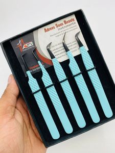 Pinzas de extensión de pestañas planas con volumen de logotipo personalizado de alta calidad, acero inoxidable japonés probado a mano, profesional sostenible - Product Image 3