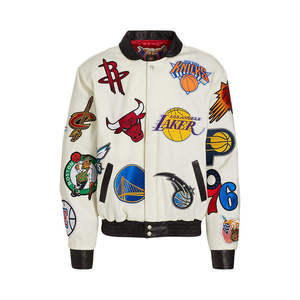 เสื้อแจ็คเก็ต Letterman แบบกำหนดเองสำหรับผู้ชาย แจ็คเก็ตฤดูหนาวแบบคอตั้ง ระบายอากาศได้ดี แห้งเร็ว ปักลายแบบ Varsity ชุดยูนิฟอร์มเบสบอล - Product Image 1