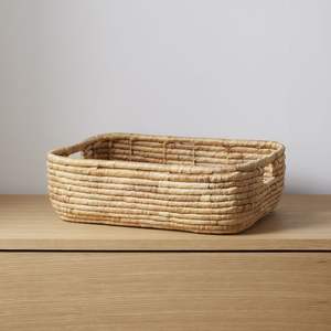 Rectangular <b>Water</b> <b>Hyacinth</b> Storage <b>Basket</b> with Cutout Handles Made in Vietnam From Handicrafts Manufacturer - Product Image 2