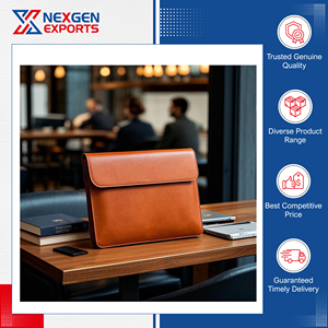 Fabriqué en Inde, sacoche pour ordinateur portable en cuir PU de style vintage multifonctionnelle, faite à la main, avec fermeture éclair, aux prix directs d'usine - Product Image 6