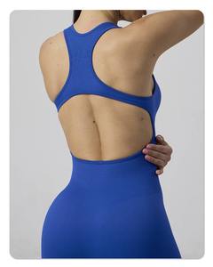 Custom Summer High Waist Sexy Strap Back Fitness Gym <b>Bodysuit</b> for Women One Piece Seamless Quick Dry Breathable <b>Jumpsuit</b> Romper - Product Image 3