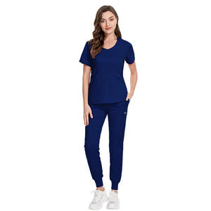 Uniformes médicos OEM personalizados unisex con cuello en V uniformes de hospital al por mayor pantalones de punto traje con logotipo para enfermeras médicos pacientes - Product Image 6