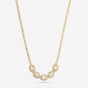 18K Gold Plated Heart-shaped <b>Ruby</b> & Pearl <b>Necklace</b> Religious Trendy Party Occasion - Product Image 1