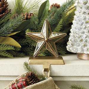 Mercury Glass Star <b>Stocking</b> <b>Holder</b> Wood Metal Cast Iron Rustic Gift Box Modern Designs High Quality Wholesale 2022 Made in India - Product Image 1