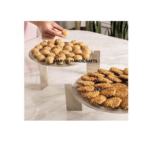 ถาดเสิร์ฟอาหารทำจากโลหะงานหัตถกรรม2025ดีไซน์ใหม่ชามอาหารอาหรับสำหรับใช้เป็นของขวัญเครื่องใช้บนโต๊ะอาหาร - Product Image 1