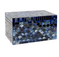 Boîte à bijoux multifonctionnelle empilable à trois couches, rectangulaire 4x4 pouces, élégante, en nacre brillante, style nordique moderne, pour rangement de bijoux et objets fins