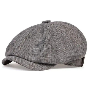 Chapeau octogonal pour hommes printemps été mince Spandex/Polyester respirant rétro décontracté béret femmes peintre Camouflage point arcs plage - Product Image 6