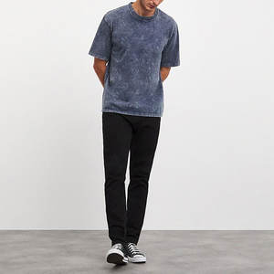 Mejor Material ácido tela lavada nuevo estilo hombres camisetas/venta al por mayor transpirable hombres ácido lavado camisetas - Product Image 4