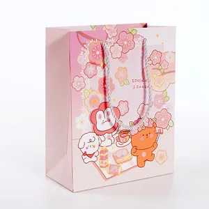 Luxuriöse kundenspezifische Boutique-Papierverpackung für Kleidung Markenmatte rosa Geschenk-Papiertüte mit Ihrem eigenen Logo für kleine Unternehmen