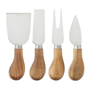 Juego de cuchillos de queso de viaje de 6 piezas con logotipo personalizado con mango de madera, colección de rebanadores de queso de acero inoxidable, cortador de queso - Product Image 3