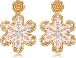 Red Green golden Design European and American Style Breaded Gold Earrings Wholesale Western Beaded Earrings Bohemian Set - Product Image 4