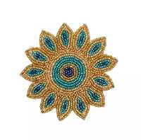 Top vente verre perlé rond élégant décoratif napperons pour Table à manger mat nouveau design fantaisie broderie napperons