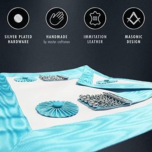 MASONIC COLLECTION-Delantal Craft Regalia Master Masons Premium de 3 ° Grado-Color Azul-Piel de cordero Premium/Piel sintética - Product Image 6