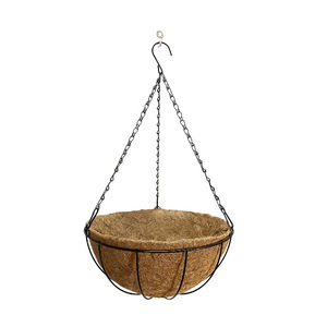 HB007 Cesta Colgante de Alambre de Metal Ecológica con Revestimiento de Fibra de Coco para Jardinería de Interior y Exterior Al por Mayor - Product Image 1