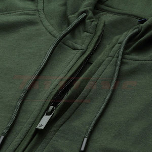 Sweat à capuche d'hiver avec fermeture éclair et cordon de serrage pour hommes sport coton chaud couleur unie séchage rapide respirant sweat manteau vêtements de sport coréen - Product Image 6