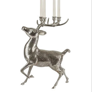 กวางเรนเดียร์อลูมิเนียมหล่อแบบดั้งเดิมที่ออกแบบมาสำหรับการเฉลิมฉลองคริสต์มาสเทศกาลฤดูหนาวและการชุมนุมในวันหยุดทางวัฒนธรรม - Product Image 1