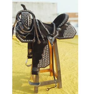 Selle de course de baril de cheval en cuir Western | Belle conception florale sculptée à la main | Selle d'équitation de qualité supérieure au meilleur prix - Product Image 1